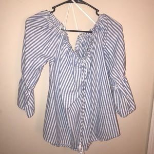 Stripped off the shoulder top